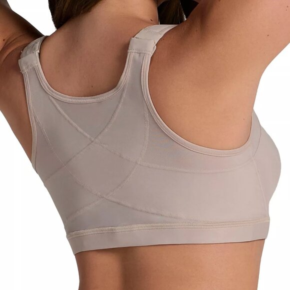 Leonisa Women's Back Support Posture Corrector Wireless Bra, Light Beige, 32C - Picture 2 of 7